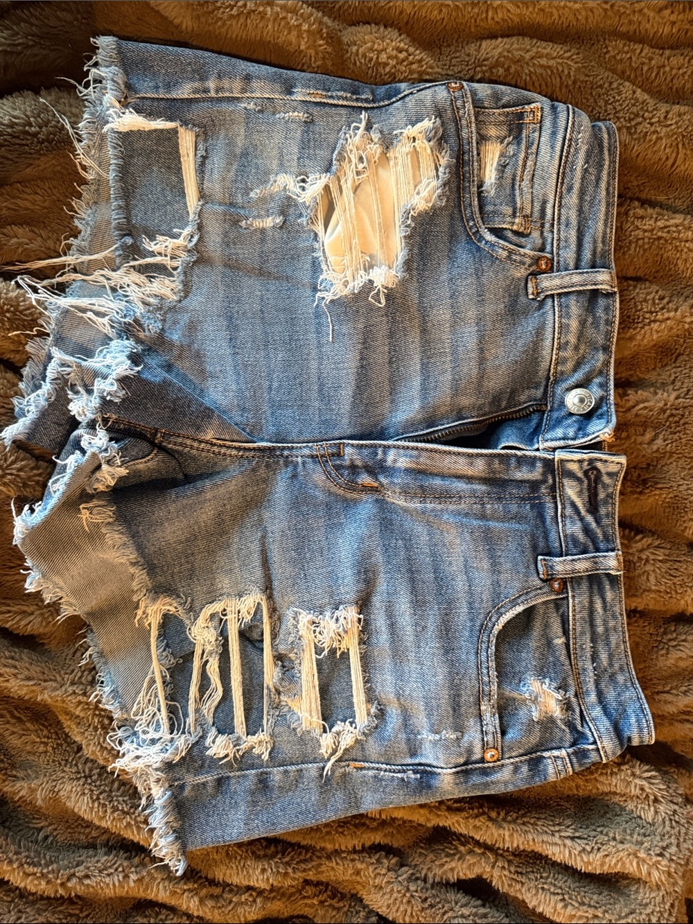 American Eagle Stretch Blue Denim Women’s Mom Shorts
